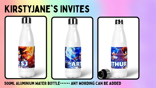 Personalised 500ml Stainless steel drinks bottle sonic the Hedgehog shadow