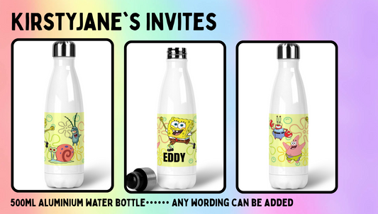 Personalised 500ml Stainless steel drinks bottle spongebob squarepants