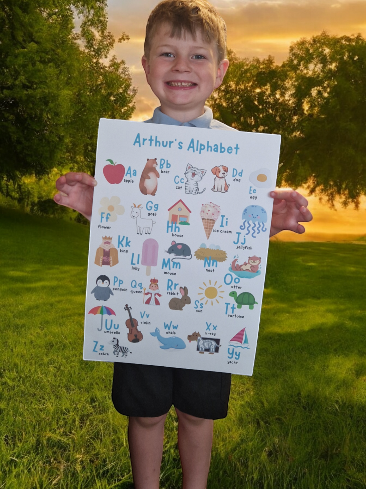 Personalised alphabet wall chart