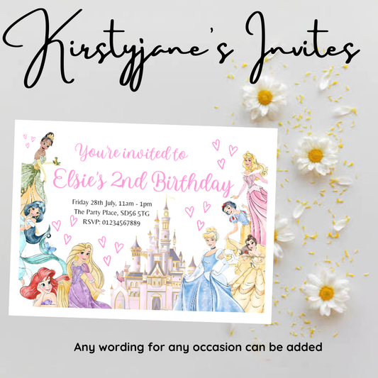 Personalised kids girls disney princess princesses castle ariel snow white cinderella aurora Tiana belle jasmine