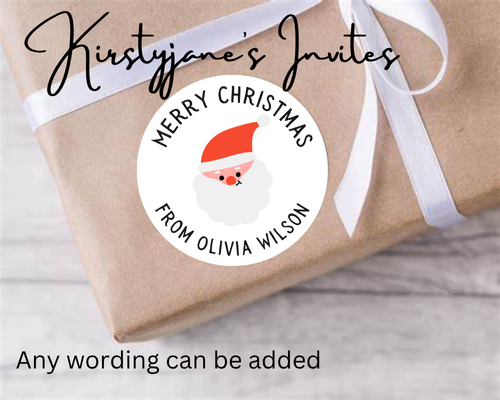Personalised father christmas Xmas stickers labels present tags Santa Claus
