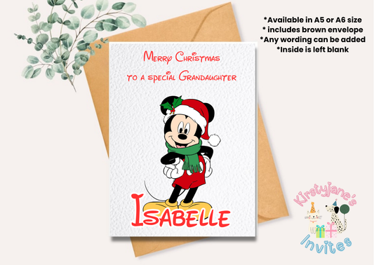 Christmas greetings card Disney mickey minnie mouse