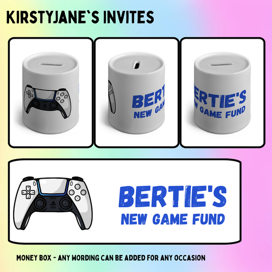 Personalised ceramic money box gaming PS5 XBOX