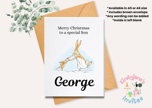 Christmas greetings card Winter guess how much I love you