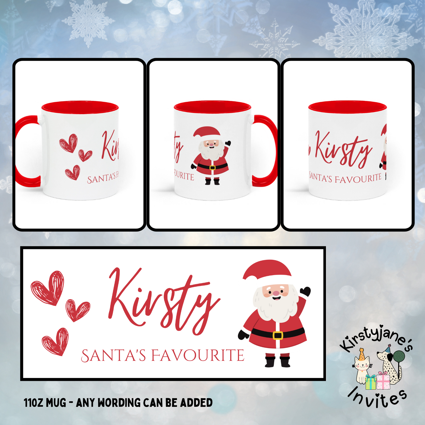 Father Christmas Santa Claus mug chirstmas gift mummy daddy nanny grandad auntie uncle son daughter teacher TA nursery worker Santa's Favourite