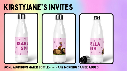 Personalised 500ml Stainless steel drinks bottle Masha and the Bear