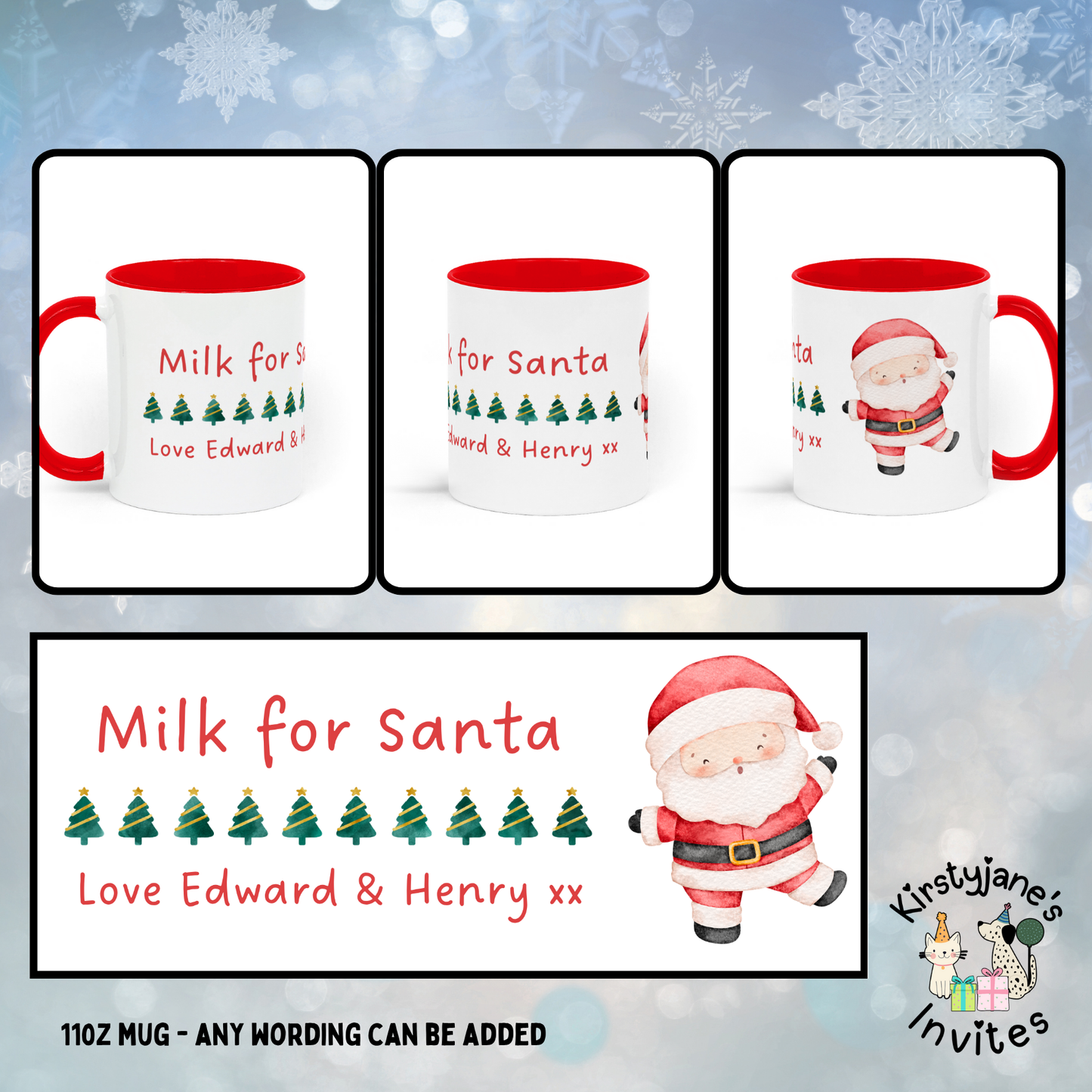 Milk for Father Christmas Santa Claus mug christmas eve gift