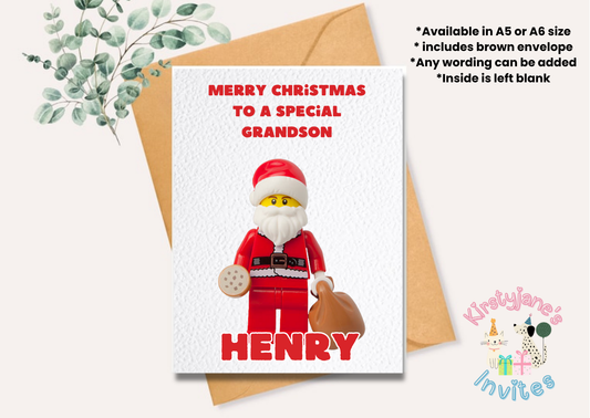 Christmas greetings card Lego Santa Claus Father Christmas