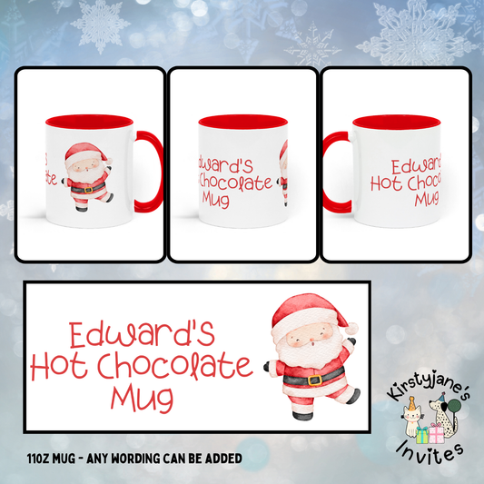 Father Christmas Santa Claus mug chirstmas gift mummy daddy nanny grandad auntie uncle son daughter teacher TA nursery worker hot chocolate cup