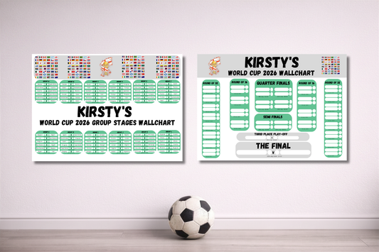 World cup 2026 wall chart planner - grey/green