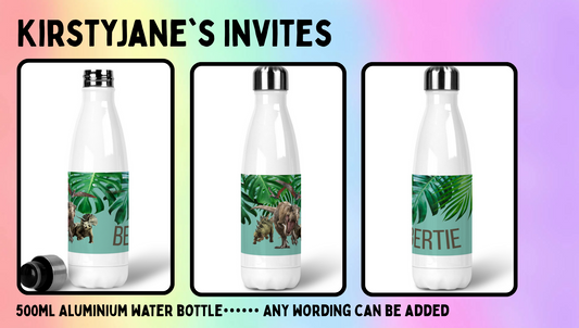 Personalised 500ml Stainless steel drinks bottle Jurassic world dinosaurs