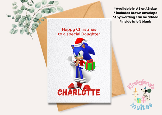 Christmas greetings card Sonic The Hedgehog