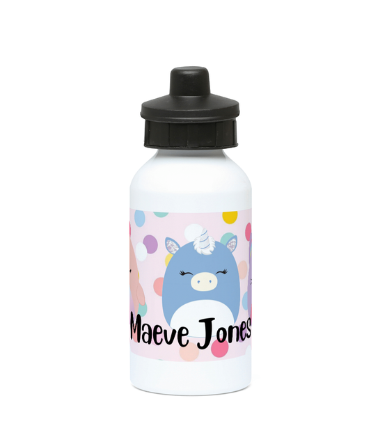 Personalised 400ml Aluminium drinks bottle Squishmallows