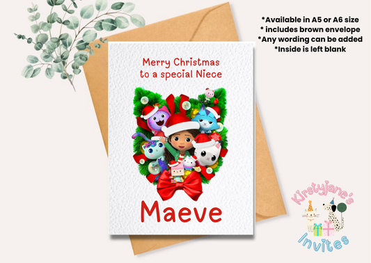 Christmas greetings card Gabbys Dollhouse