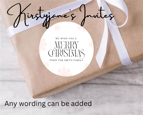Personalised christmas Xmas stickers labels present tags snowflake fancy