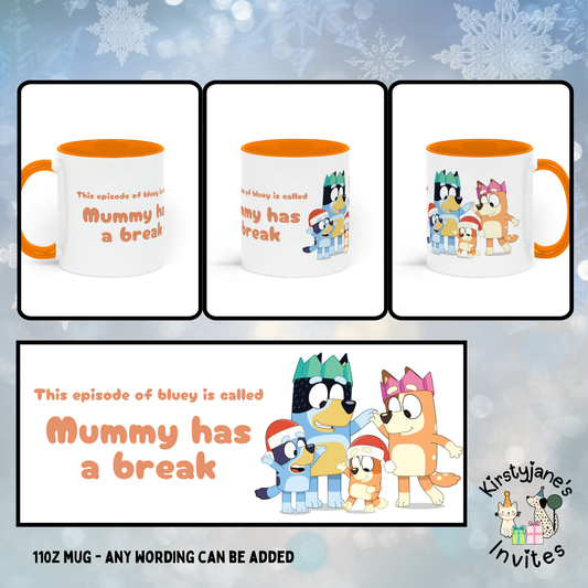 BLUEY mug chirstmas gift mummy daddy nanny grandad auntie uncle son daughter