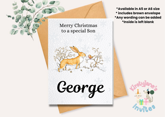 Christmas greetings card Winter guess how much I love you